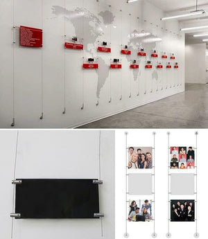 4 Pack Acrylic Picture Display Hanger Sign Holder Store Real Estate Window Gallery Hanging Organiser - Hangers - Me Me Art