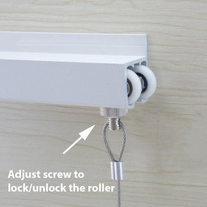 2 Sets Picture Hanging Wheel Roller Kit - with Steel Wire & Hooks - Hanging Kit - Me Me Art
