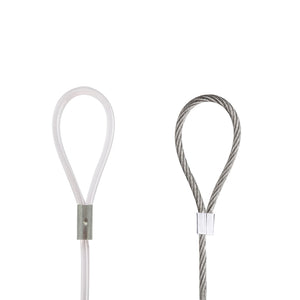 2 Sets Looped Clear Nylon or Steel Hanging Cable - 1.5 metres