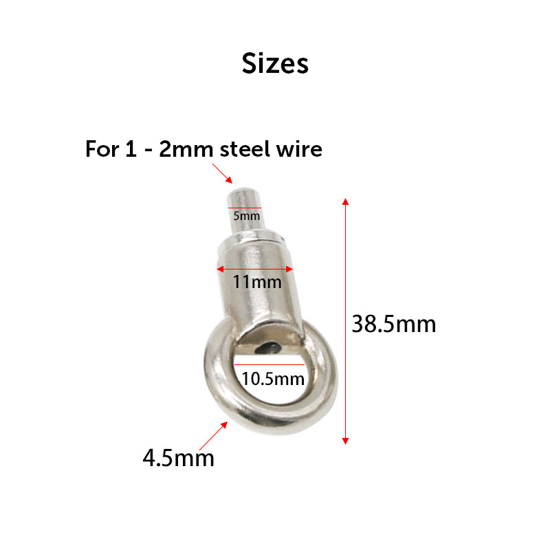 2 Pack Adjustable Wire Clamp Hooks with Eyelet