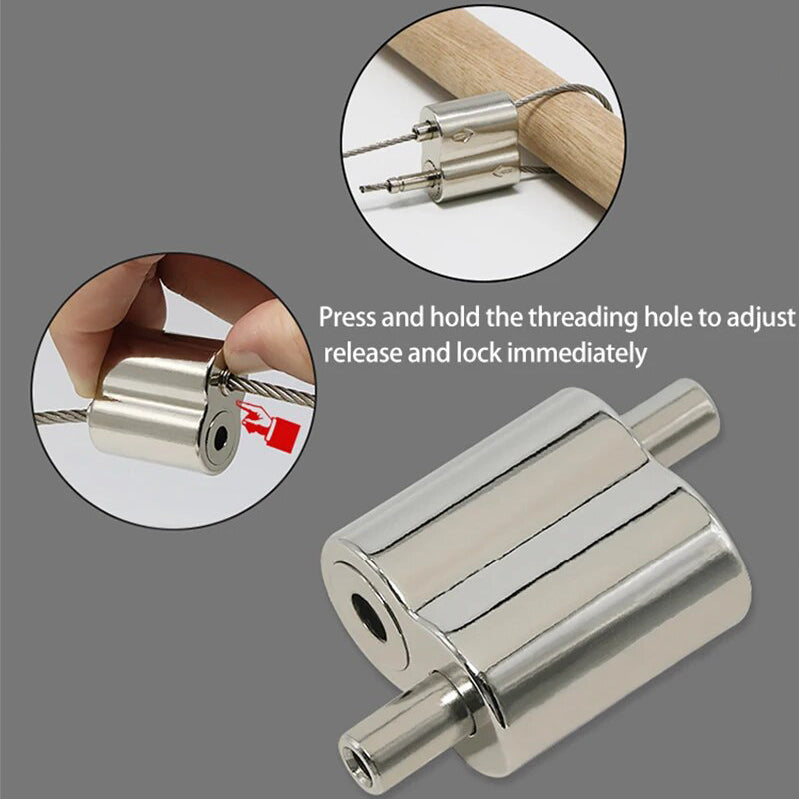 2 Pack Bidirectional Adjustable Self-Locking Steel Wire Connector