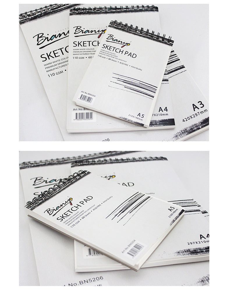 2 Pack A3/A4/5 Sketch Pad Book 110 GSM/60 Sheets