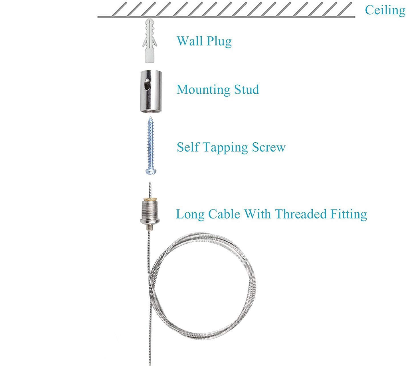 2 Pack Ceiling Mount Stud for Art Light Billboard Hanging System - Hangers - Me Me Art
