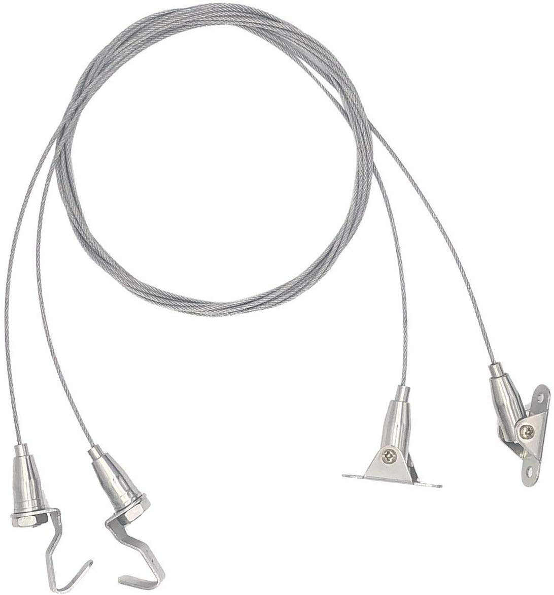 2 Pack Ceiling Wall Mount Picture Hanging System Kit with Adjustable Hooks for Heavy Duty Frame Picture Photo Mirror Hanging (180° Rotary) - Hanging Kit - Me Me Art