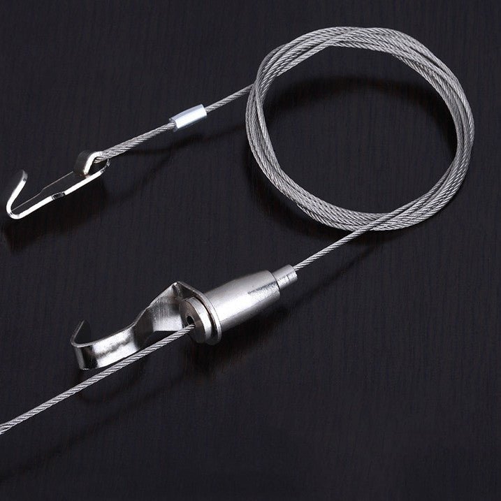 2 Sets J - Shape Rail Hanging Kit - with Looped Steel Wire & Hooks - Hanging Kit - Me Me Art