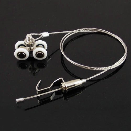 2 Sets Picture Hanging Wheel Roller Kit - with Steel Wire & Hooks - Hanging Kit - Me Me Art