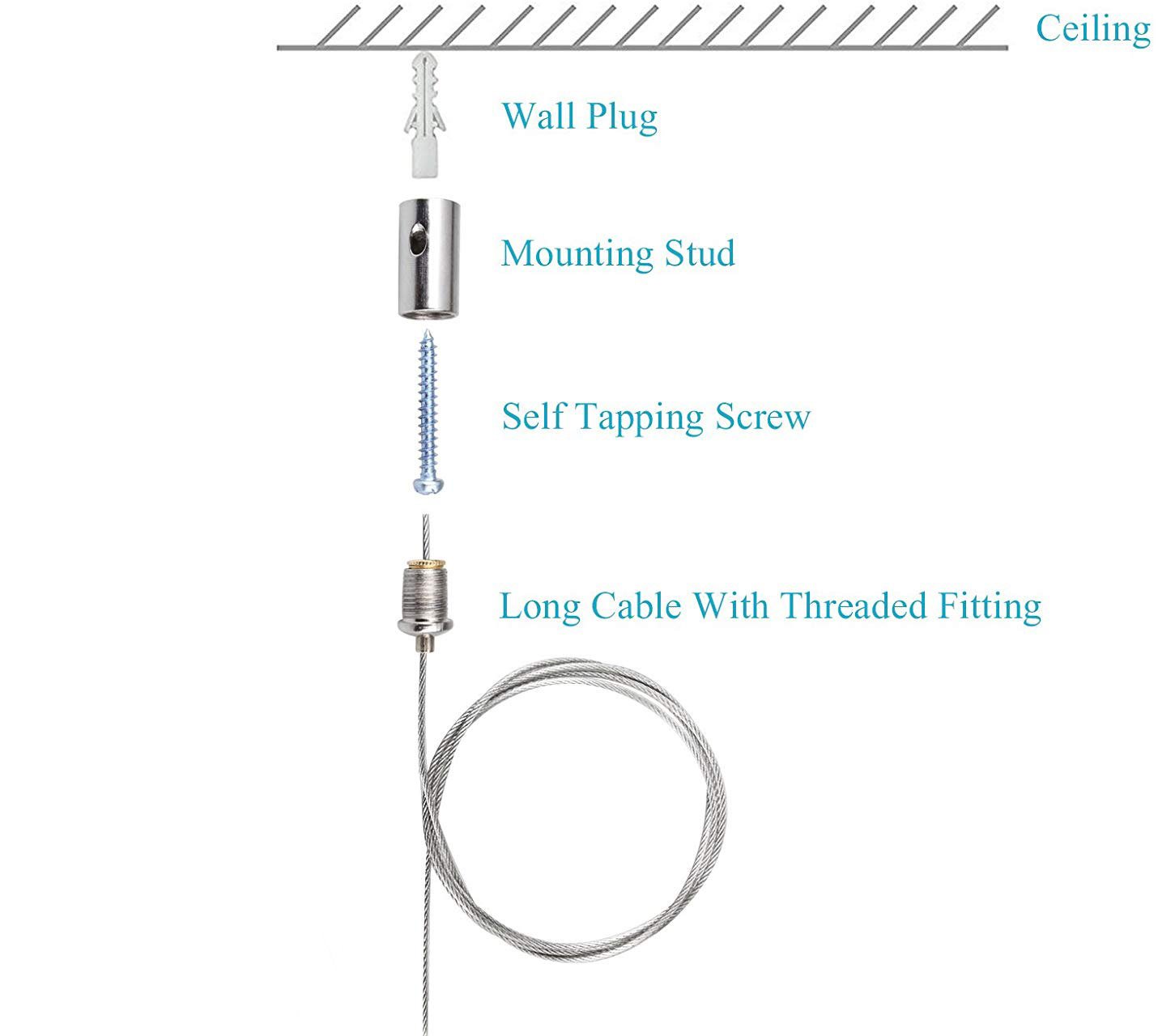 Ceiling Mount Stud for Art Light Billboard Hanging System