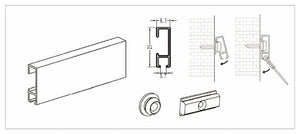 Art Gallery Picture Hanging System Display Track System - All in One 2m Click Rail System - All in 1 Hanging System - Me Me Art