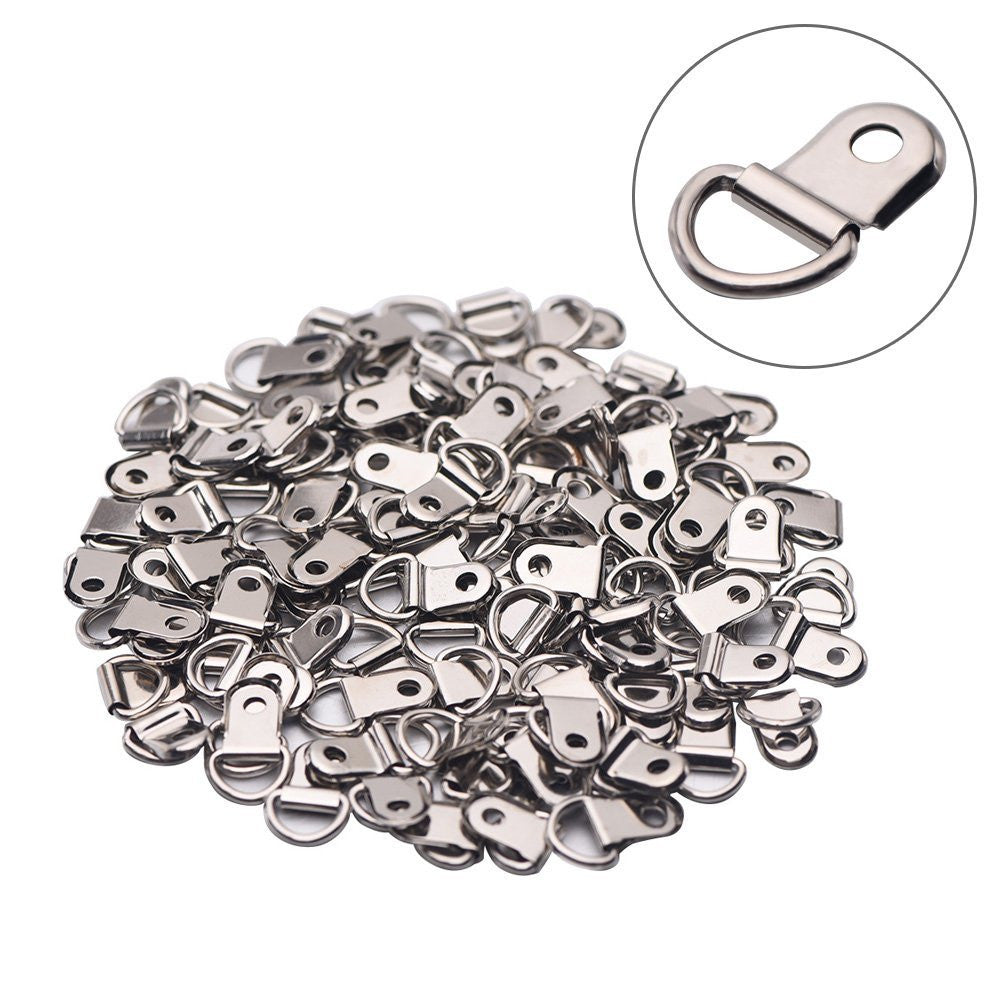 100pcs Metal Picture Hangers 200 PCS Screws Wall Decor D-Ring Frames – the  best products in the Joom Geek online store