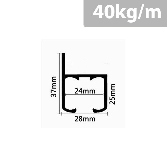 Art Hanging Wall Mounted Wheel Roller Rail - 1m