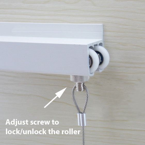 Art Hanging Wall Mounted Wheel Roller Rail - 1m