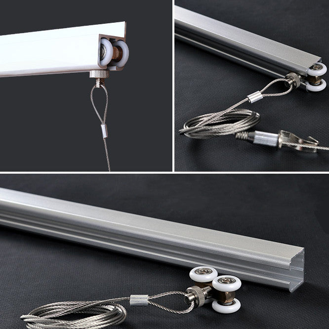 Art Hanging Wall Mounted Wheel Roller Rail - 1m